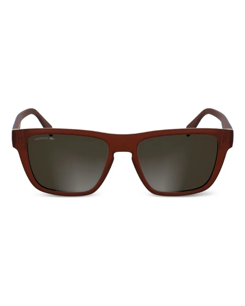 Lacoste Sonnenbrille mit eckigem Gestell - Rot Rot