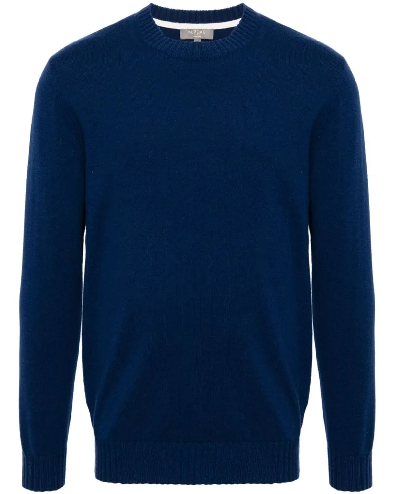 N.Peal Shoreditch Pullover aus Bio-Kaschmir Blau