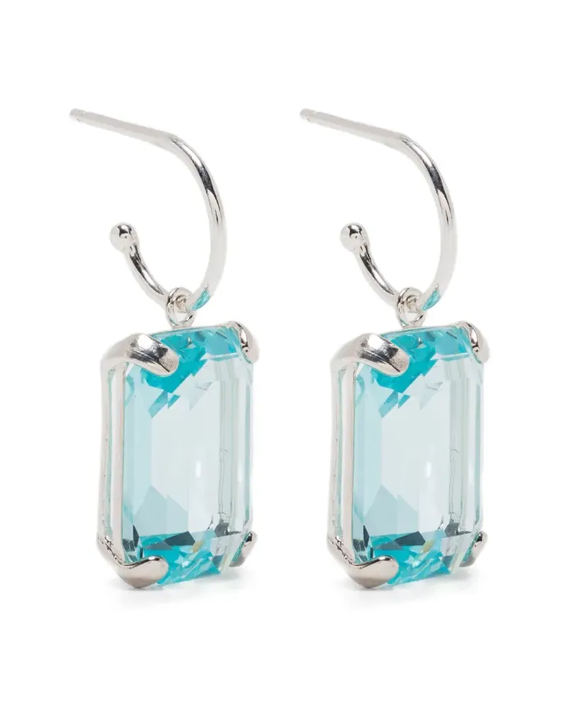 Wouters & Hendrix aquamarine crystal hoop earrings - Silber Silber