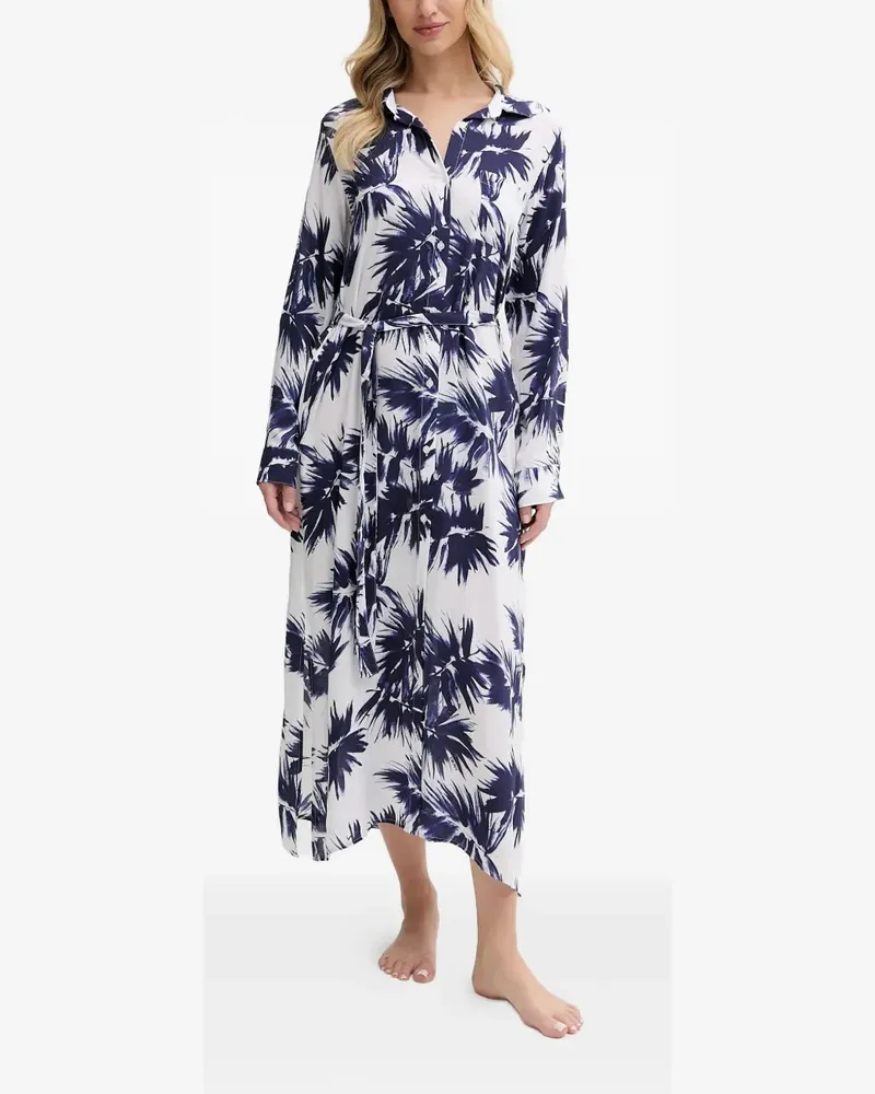 DKNY floral-print shirt dress - Weiß Weiß