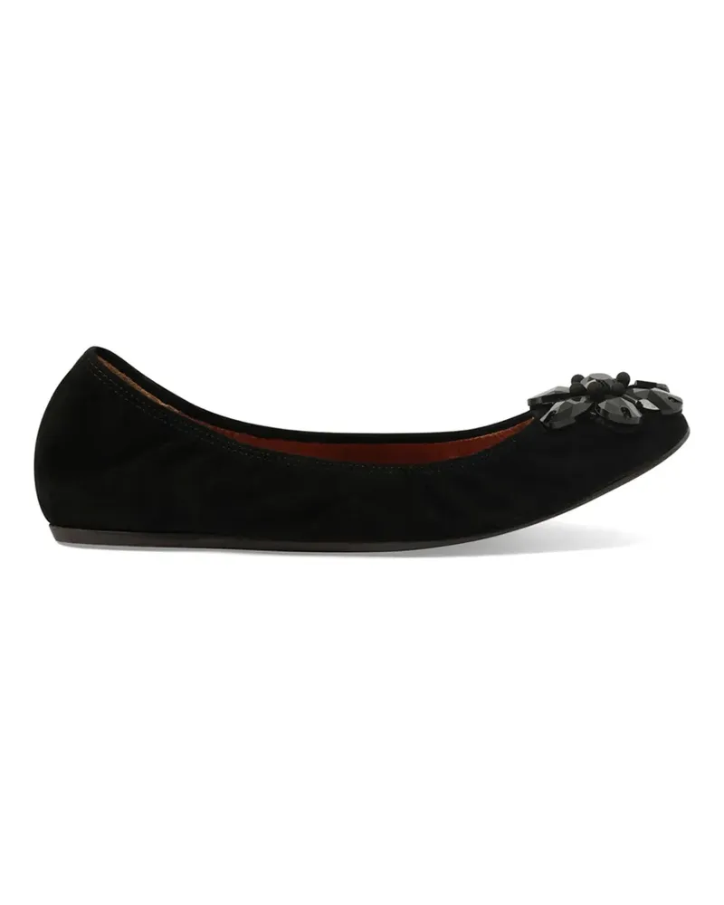 Lanvin embroidered ballet flats - Schwarz Schwarz