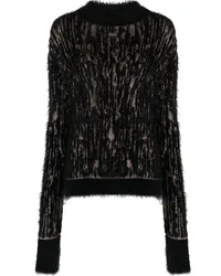 John Richmond Flauschiger Pullover Schwarz