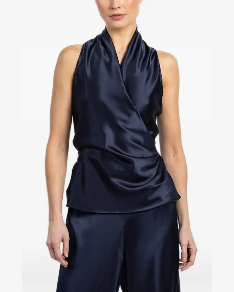 Peter Cohen wrap tie top - Blau Blau