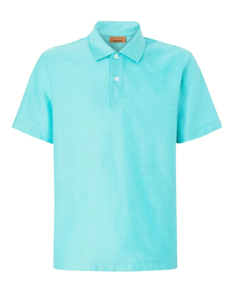 Missoni Poloshirt mit Zickzackmuster - Blau Blau