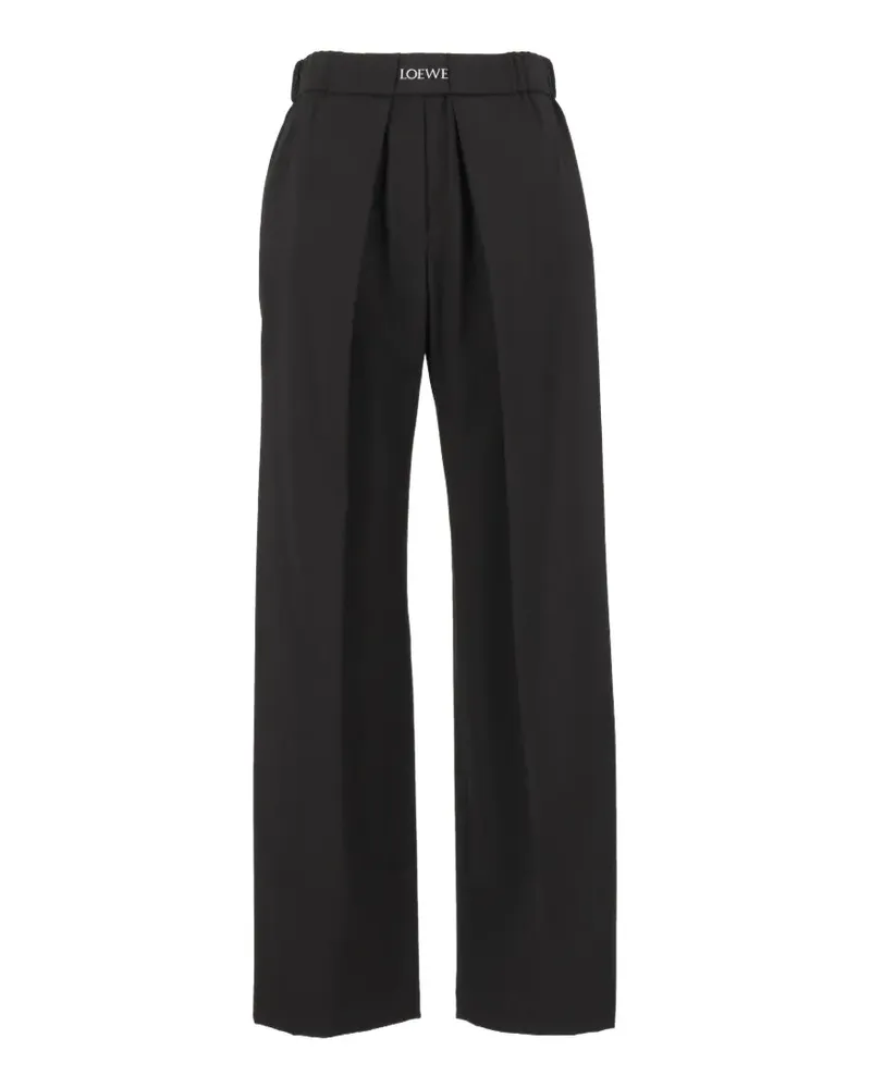 Loewe logo-waistband straight trousers - Schwarz Schwarz