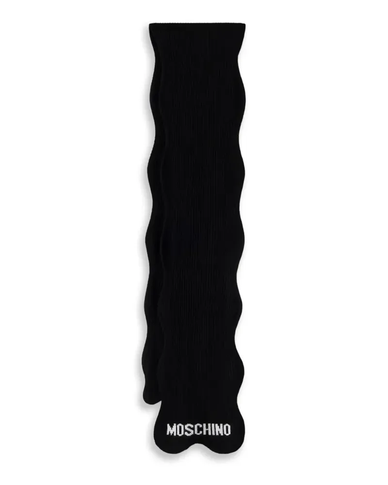 Moschino Schal mit gewellten Kanten - Schwarz Schwarz