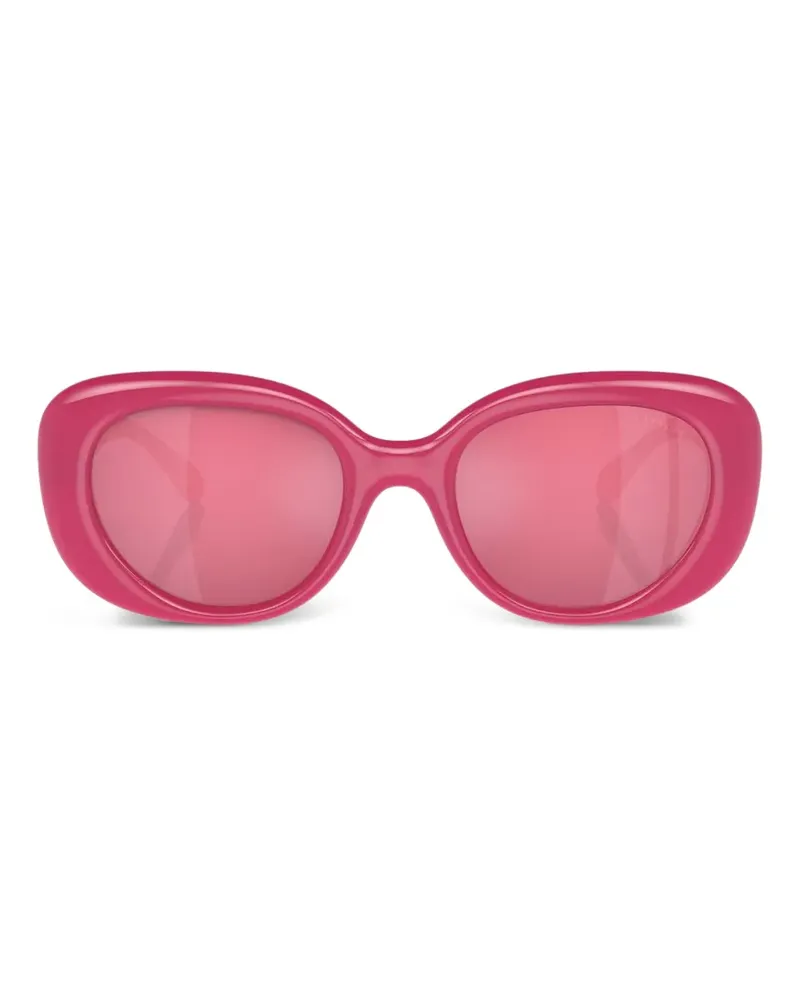 Coach logo-plaque oval-frame sunglasses - Rosa Rosa