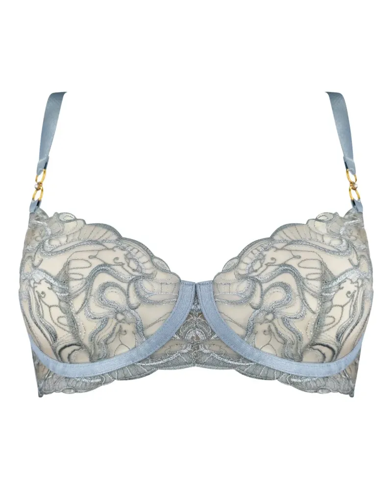 Bordelle embroidered-lace underwired bra - Blau Blau