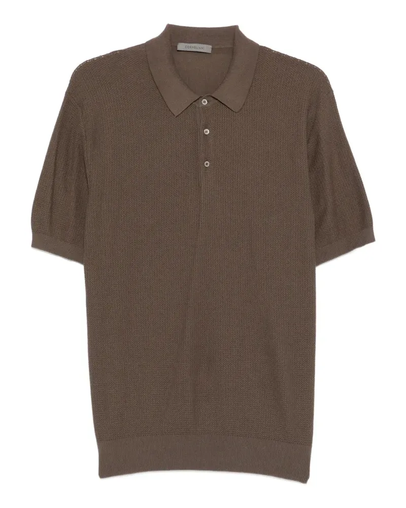 Corneliani textured-knit polo shirt - Braun Braun