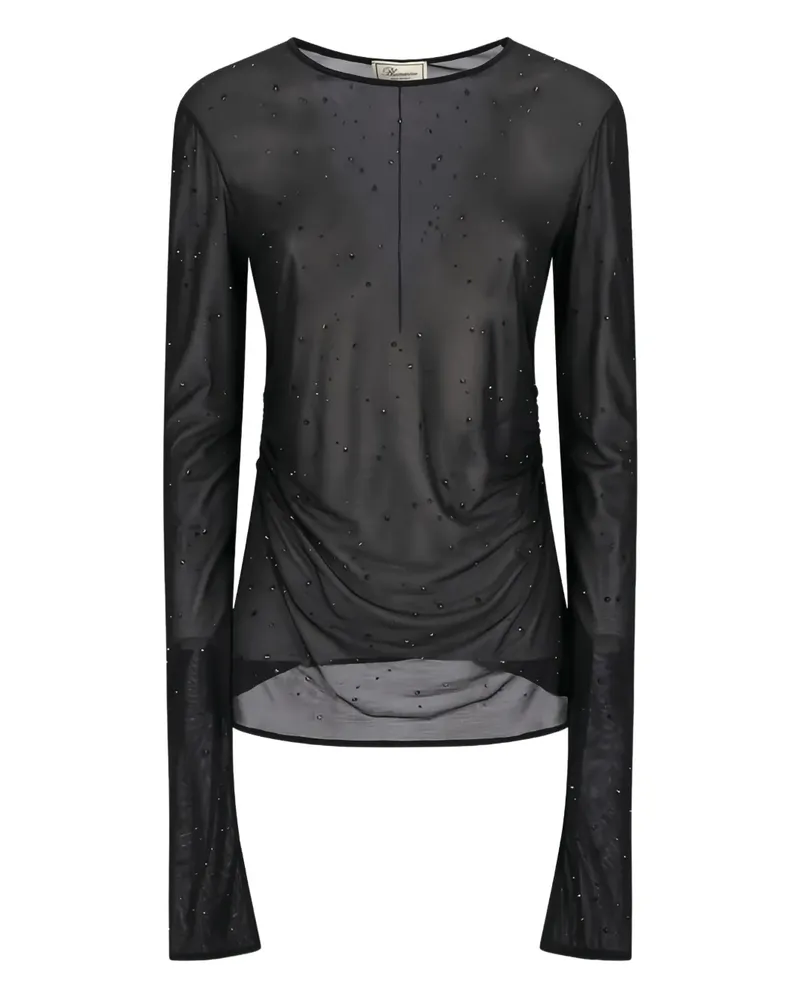Blumarine T-Shirt mit Kristallen - Schwarz Schwarz