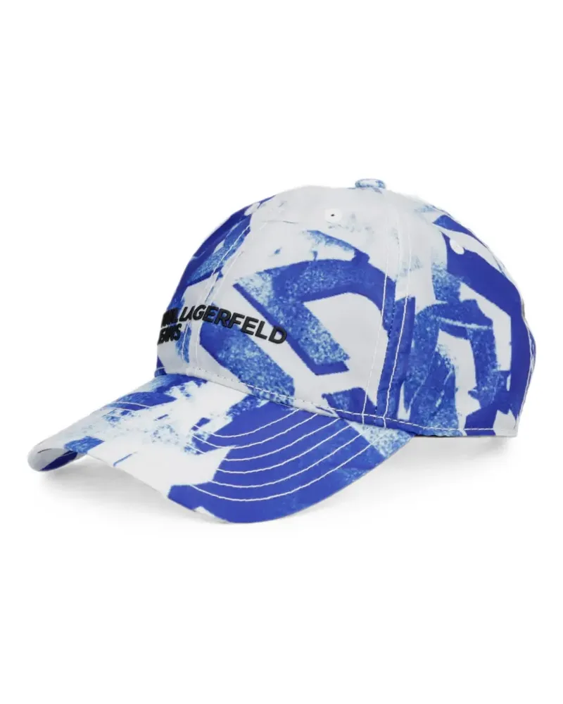 Karl Lagerfeld abstract-print logo-patch baseball cap - Weiß Weiß