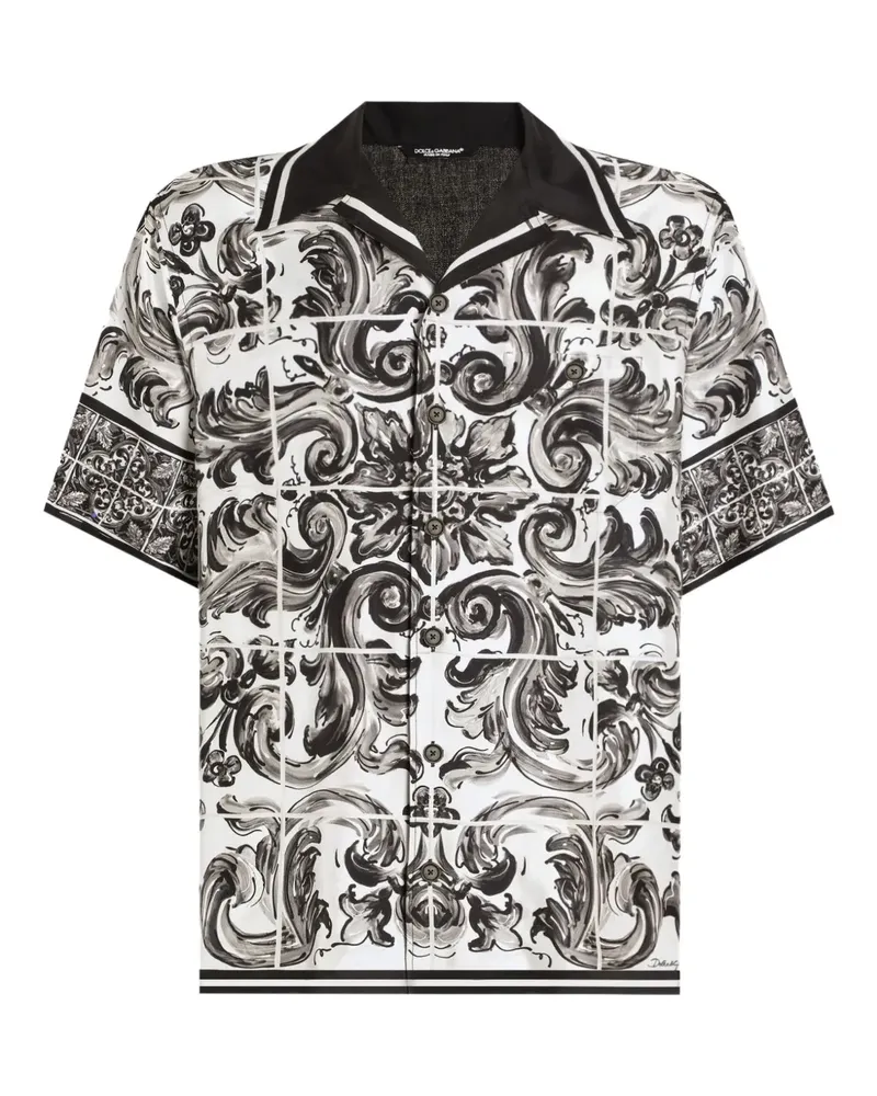 Dolce & Gabbana Hemd mit Majolica-Print - Weiß Weiß