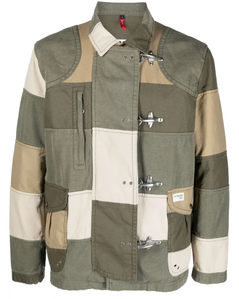 Fay Hemdjacke im Patchwork-Look - Grün Grün