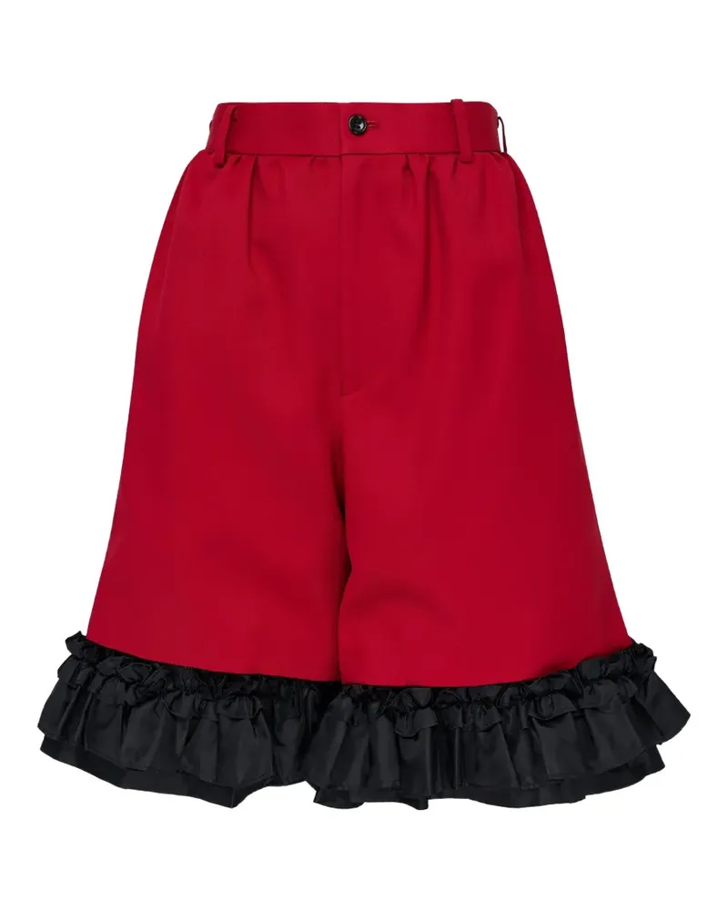 Comme des Garçons ruffle-trimmed shorts - Rot Rot