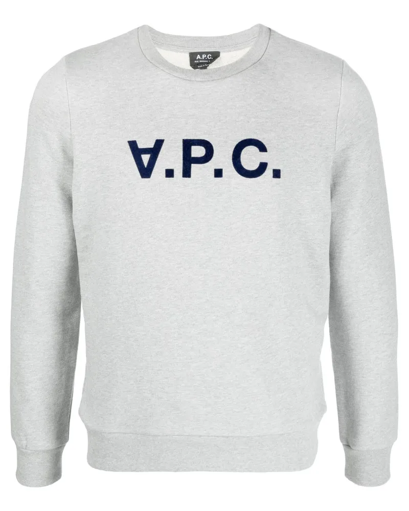 A.P.C. Sweatshirt mit Logo-Print - Grau Grau