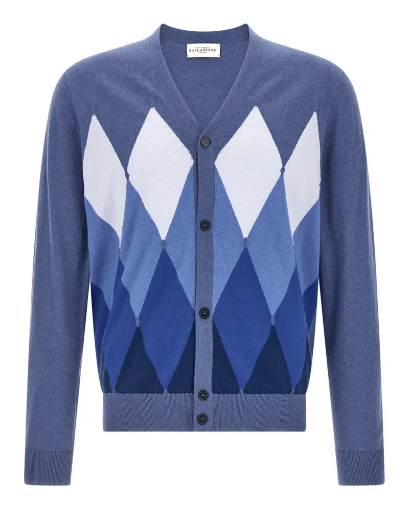 Ballantyne V-neck argyle cardigan - Blau Blau