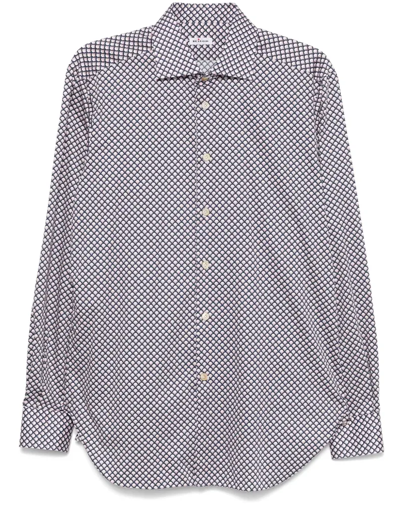 Kiton Hemd mit grafischem Print - Blau Blau