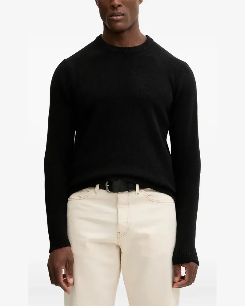 Lindbergh Pullover mit geripptem Besatz - Schwarz Schwarz