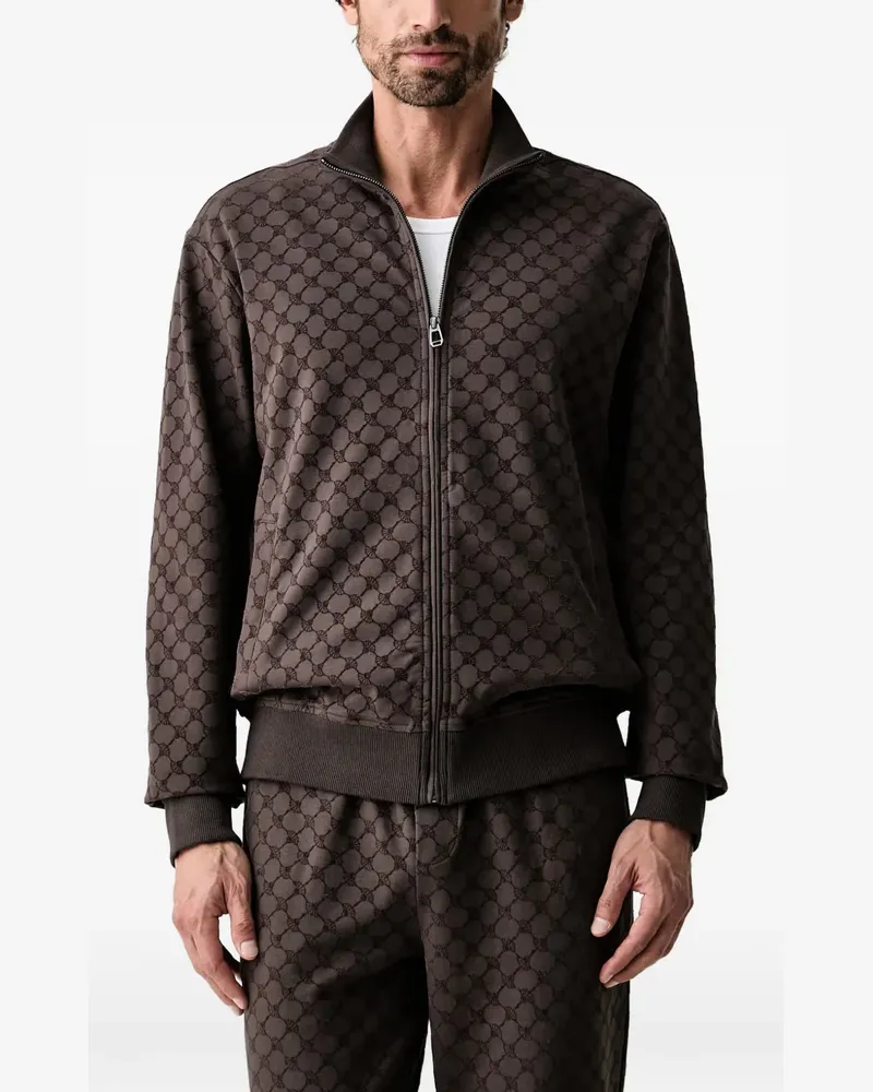 JOOP! cornflower-pattern zip-up sweatershirt - Braun Braun