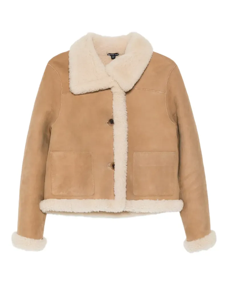 James Perse cropped shearling jacket - Nude Nude