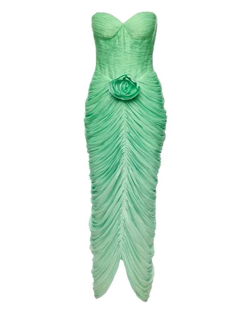 Ana Radu Maxikleid mit Rosenverzierung - Grün Grün