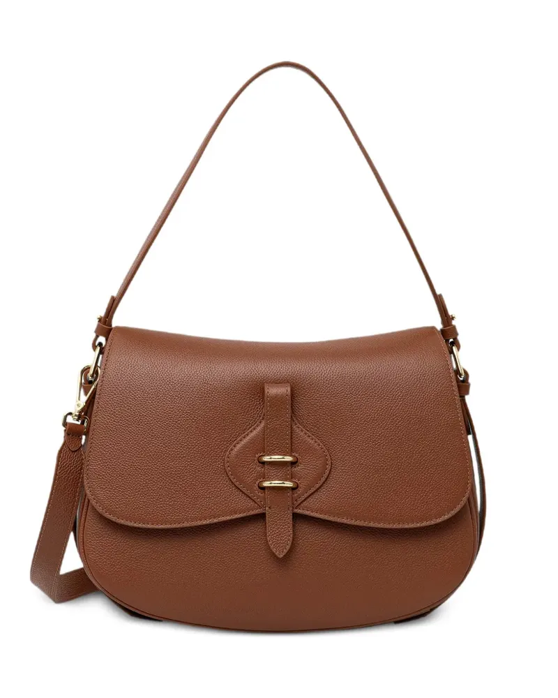 Coccinelle Schultertasche aus gekörntem Leder - Braun Braun