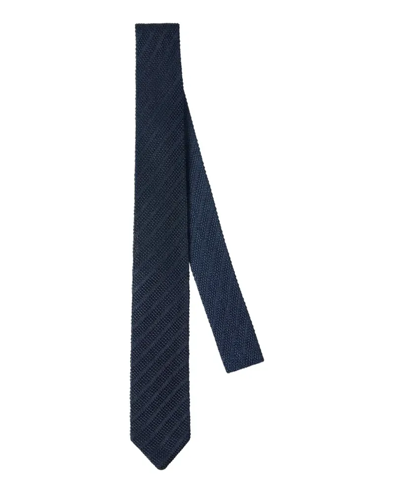 Brunello Cucinelli Strukturierte Seidenkrawatte - Blau Blau