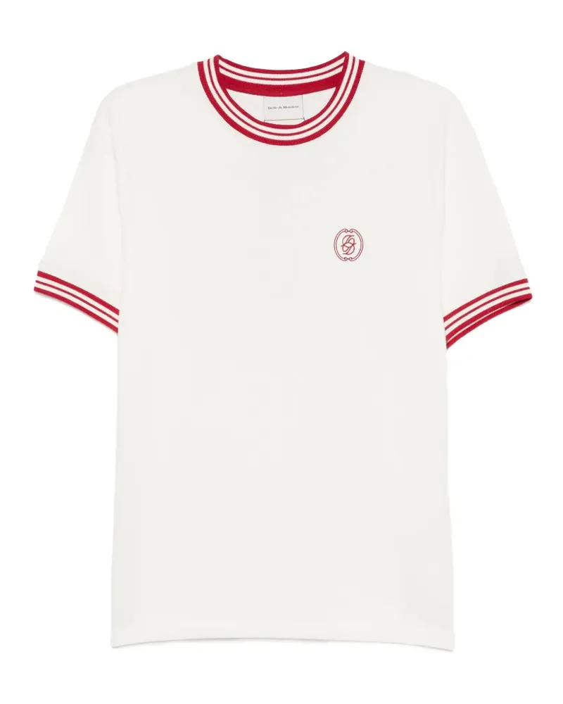 Drôle de Monsieur Gestreiftes Sweatshirt mit Logo-Stickerei - Weiß Weiß