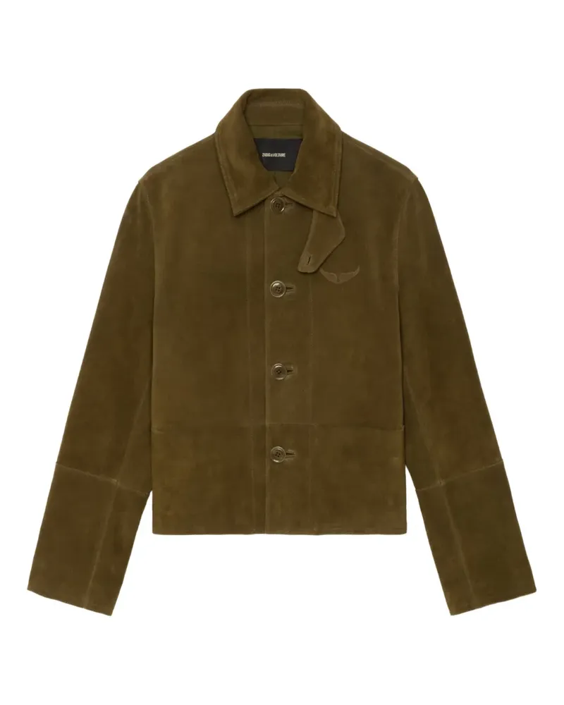 Zadig & Voltaire Lessa Wildlederjacke mit Knöpfen - Grün Grün