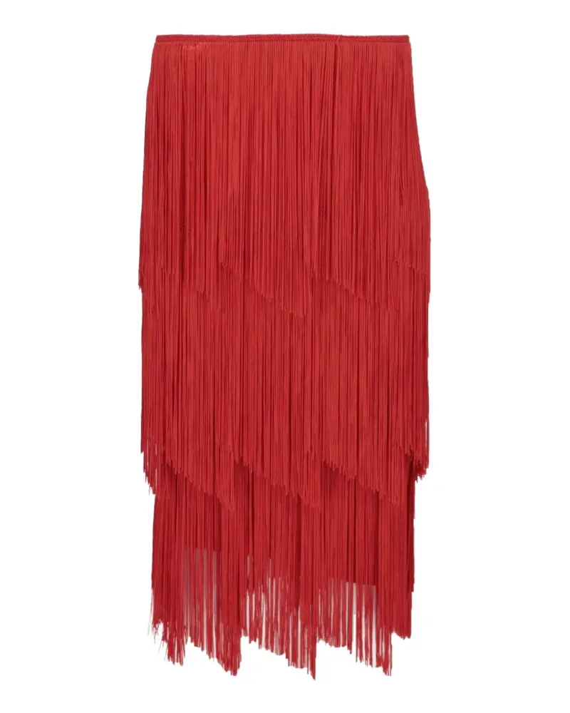 Tom Ford fringed tiered midi skirt - Rot Rot