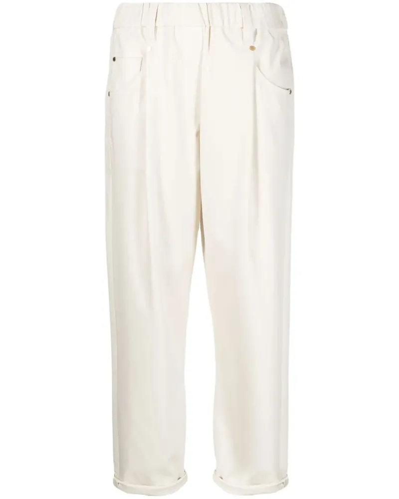 Brunello Cucinelli Gerade Cropped-Hose - Nude Nude