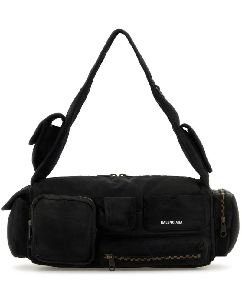 Balenciaga Kleine Superbusy Tasche - Schwarz Schwarz