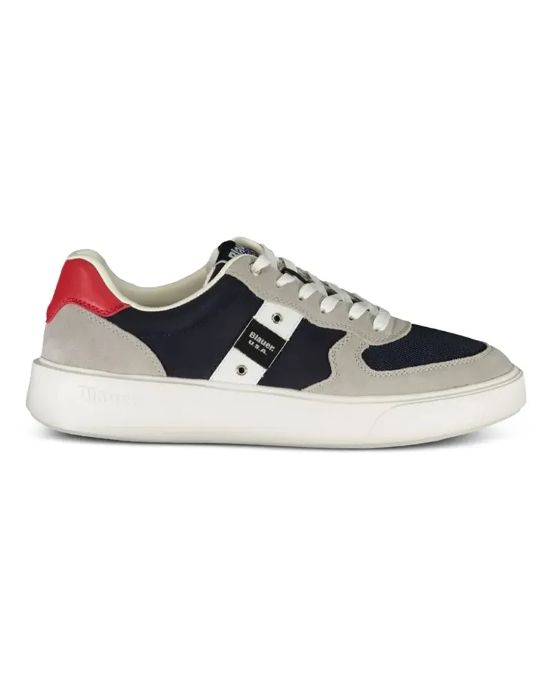 Blauer Buck Sneakers in Colour-Block-Optik Blau