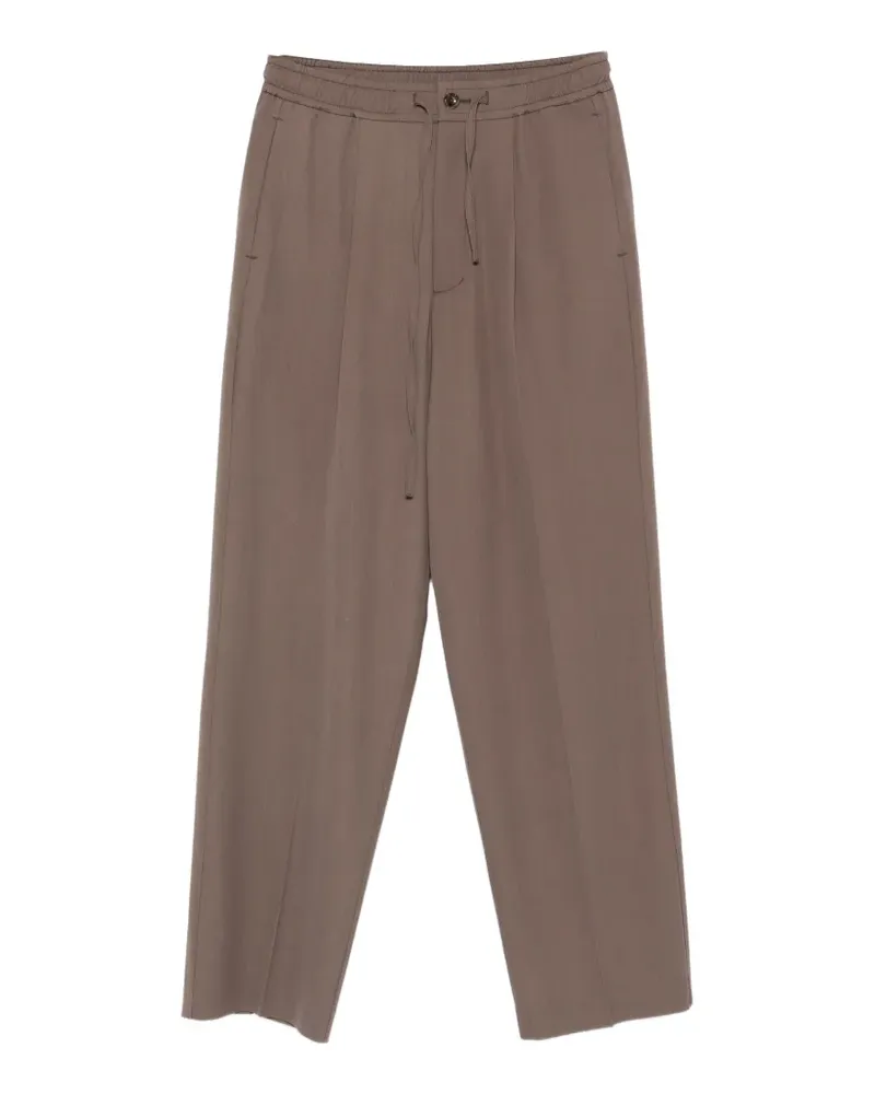 ATTACHMENT Bundfaltenhose mit Kordelzug - Braun Braun