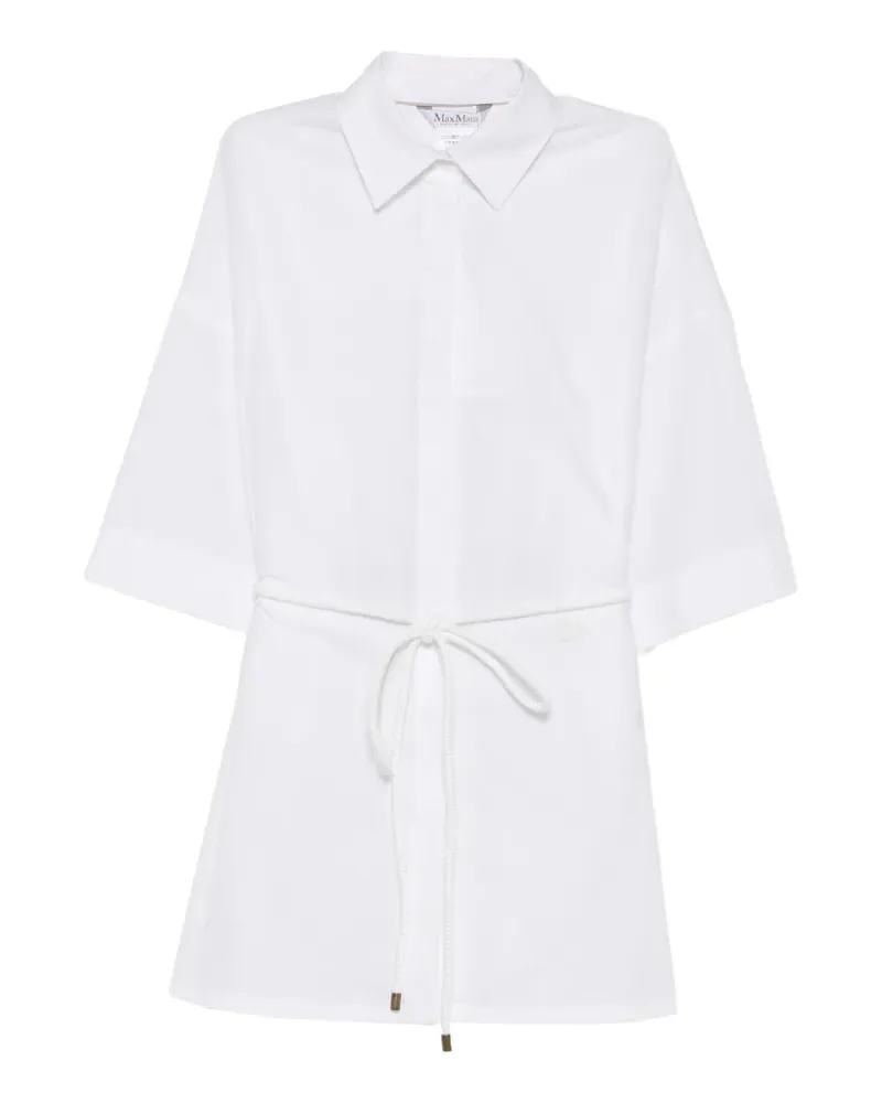 Max Mara Hemd mit Kordelgürtel - Weiß Weiß