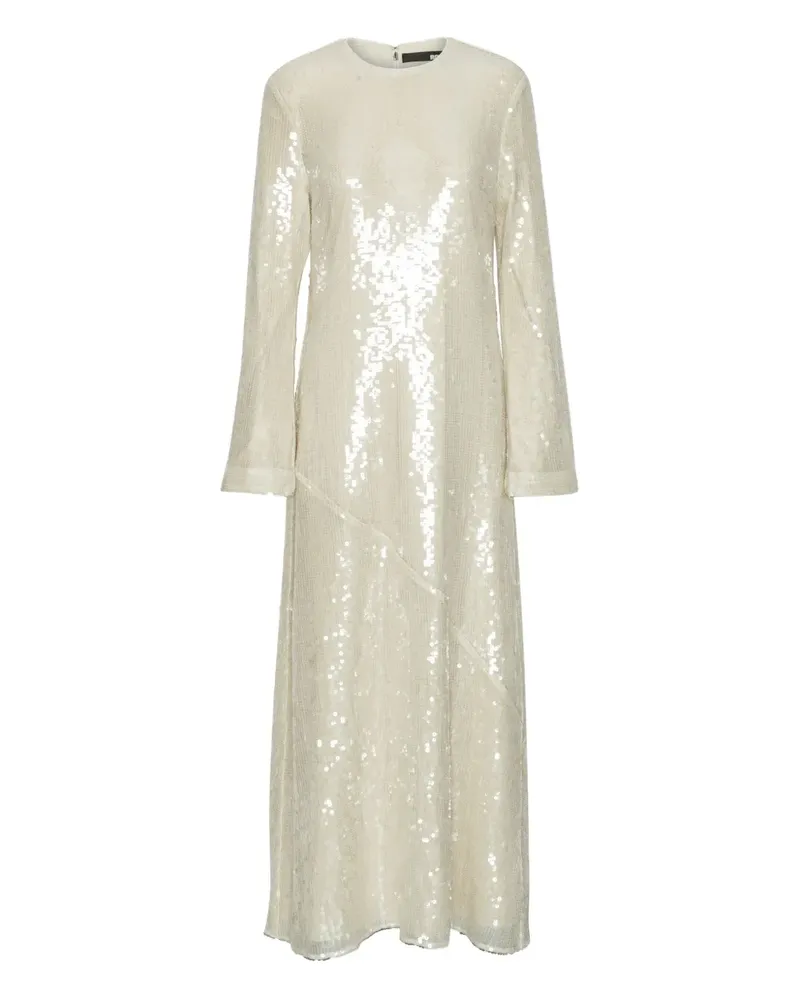ROTATE Birger Christensen Maxikleid mit Pailletten - Weiß Weiß