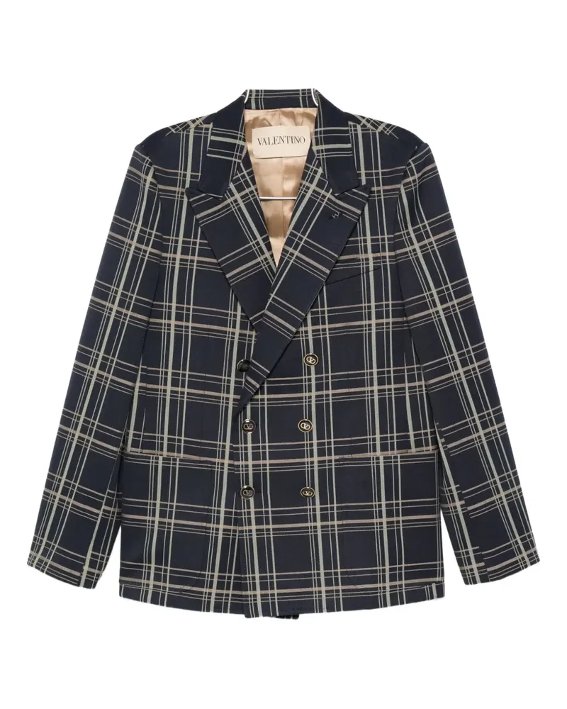 Valentino Garavani Doppelreihiges Sakko mit Karo - Blau Blau