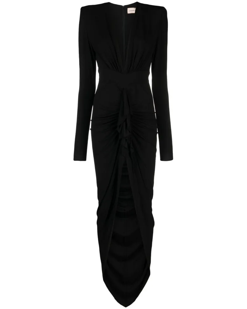 Alexandre Vauthier Gerafftes Maxikleid Schwarz