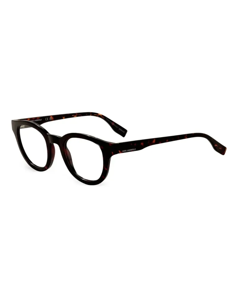 Karl Lagerfeld tortoiseshell-effect round-frame glasses - Braun Braun