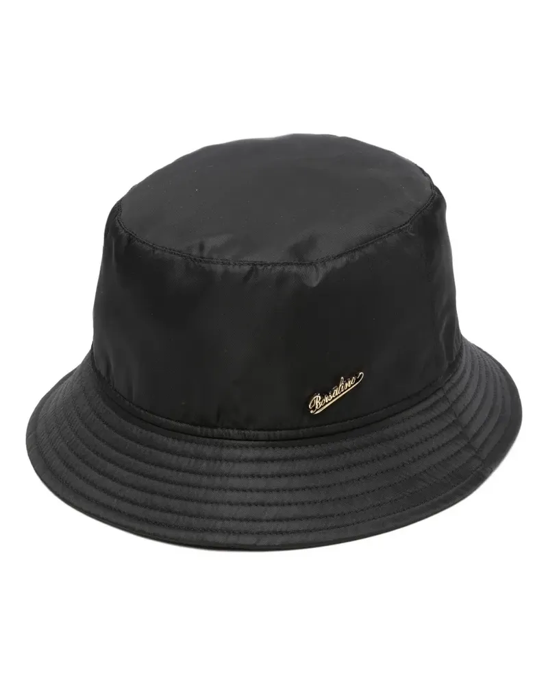 Borsalino Fischerhut mit Logo-Schild - Schwarz Schwarz