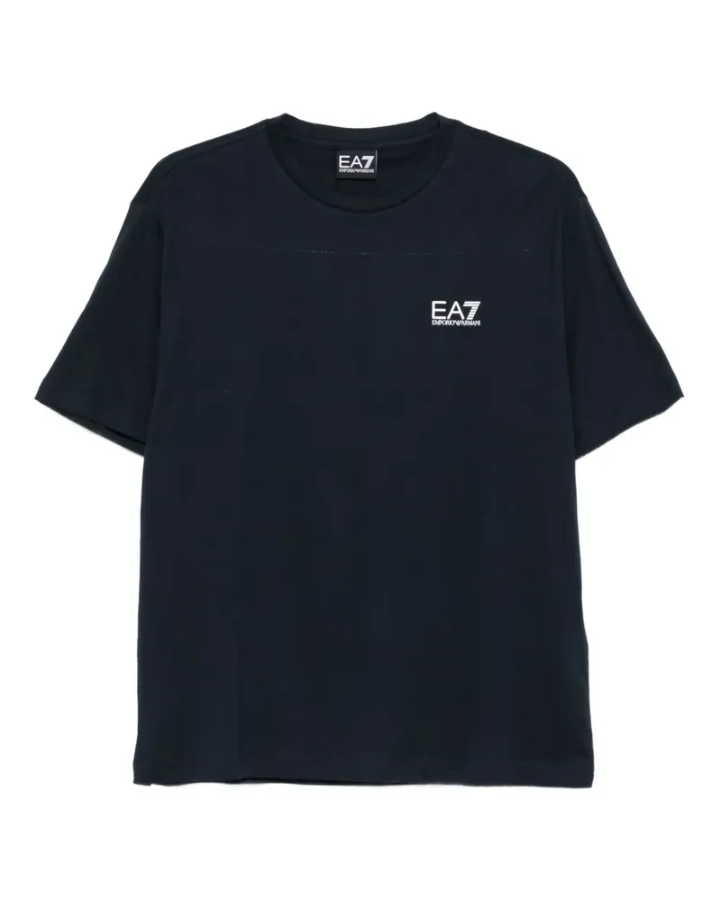 EA7 T-Shirt mit Logo-Print - Blau Blau