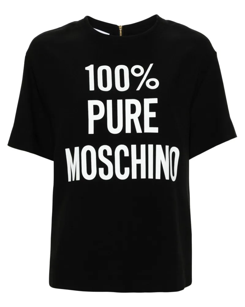 Moschino T-Shirt mit Slogan-Print - Schwarz Schwarz