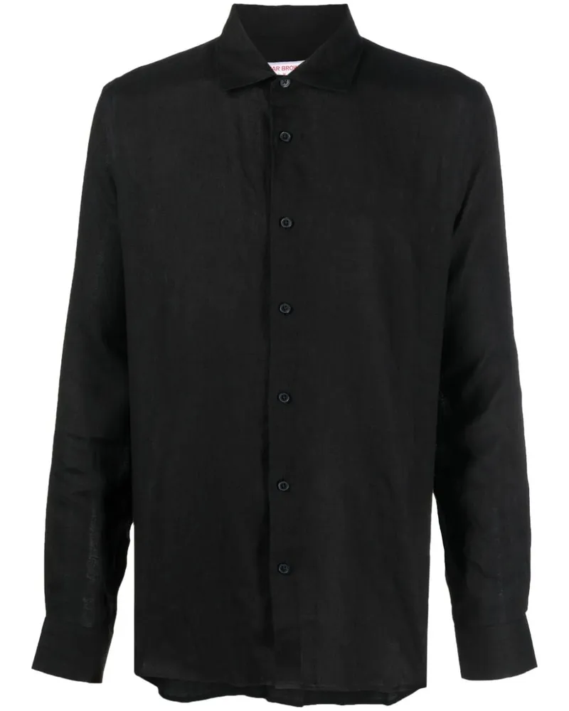 Orlebar Brown Giles Hemd aus Leinen - Schwarz Schwarz