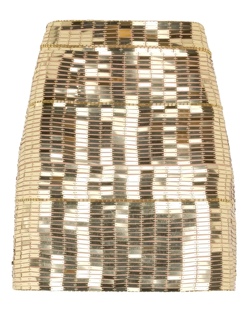 Roberto Cavalli Minirock im Metallic-Look mit Pailletten - Gold Gold