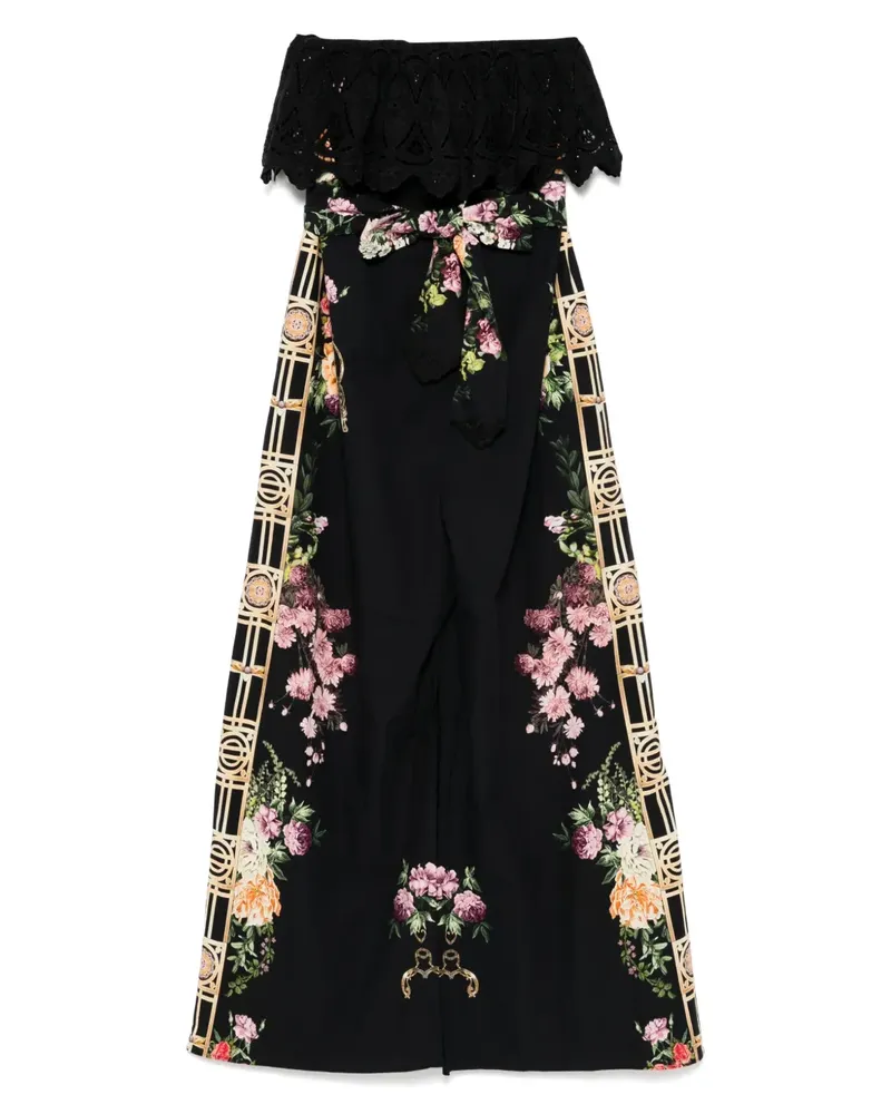 Camilla Schulterfreier Adorned in Alexandria Jumpsuit mit Rüschen - Schwarz Schwarz