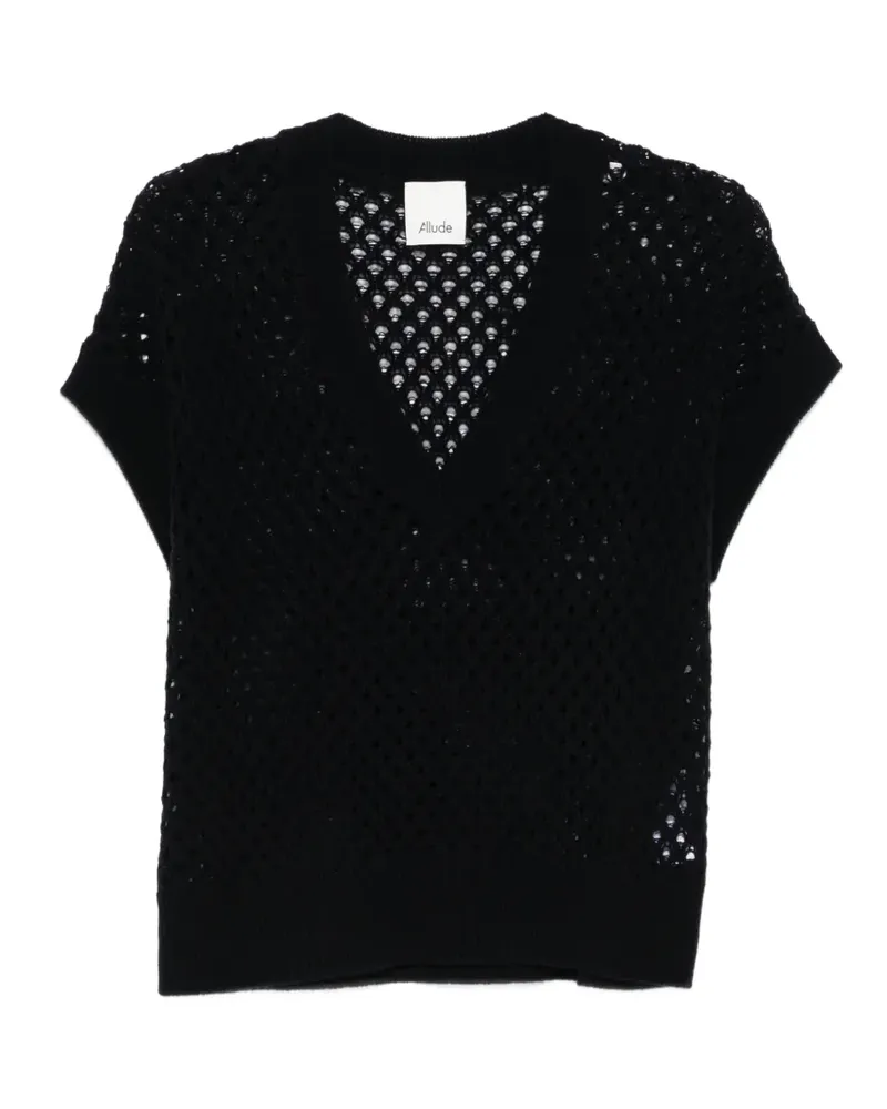 ALLUDE V-neck knitted top - Blau Blau