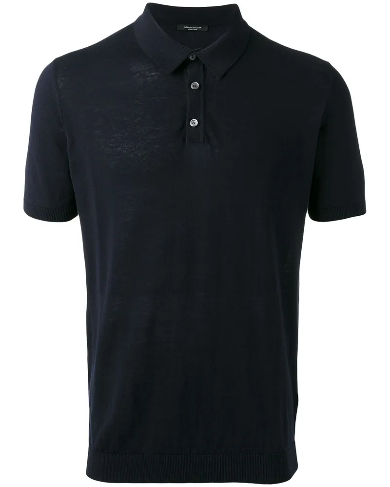 Roberto Collina Gestricktes Poloshirt Blau