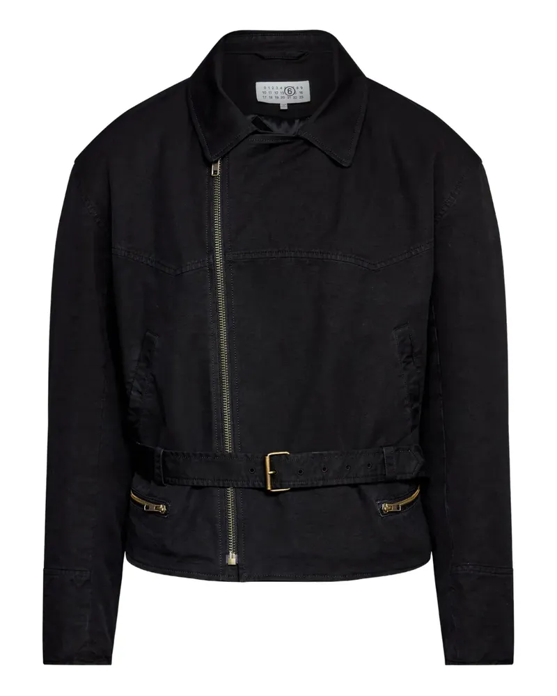 Maison Margiela Asymmetrische Jacke mit Gürtel - Schwarz Schwarz