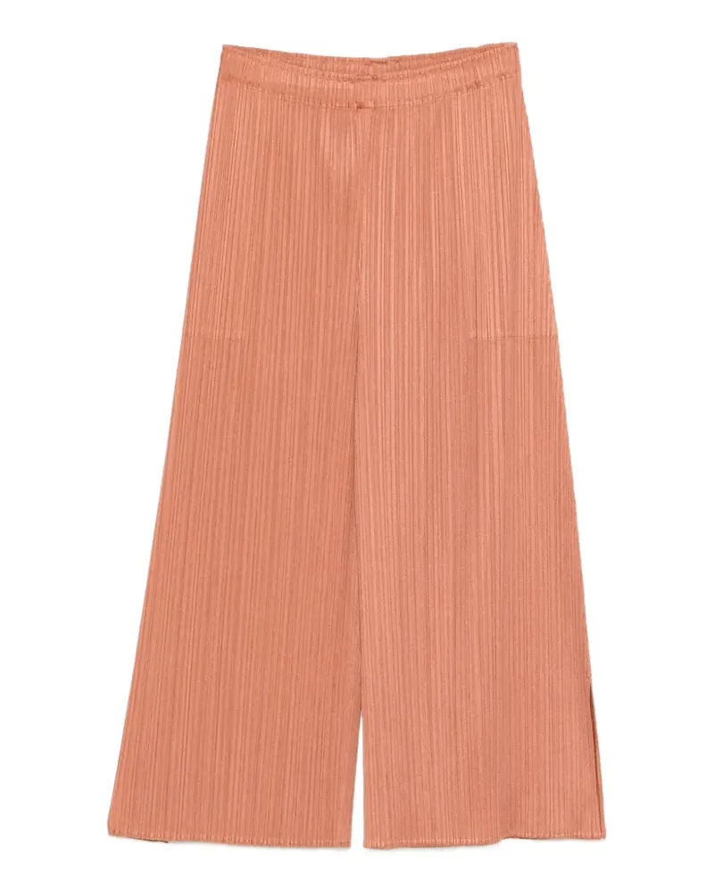 Issey Miyake pleated cropped trousers - Braun Braun