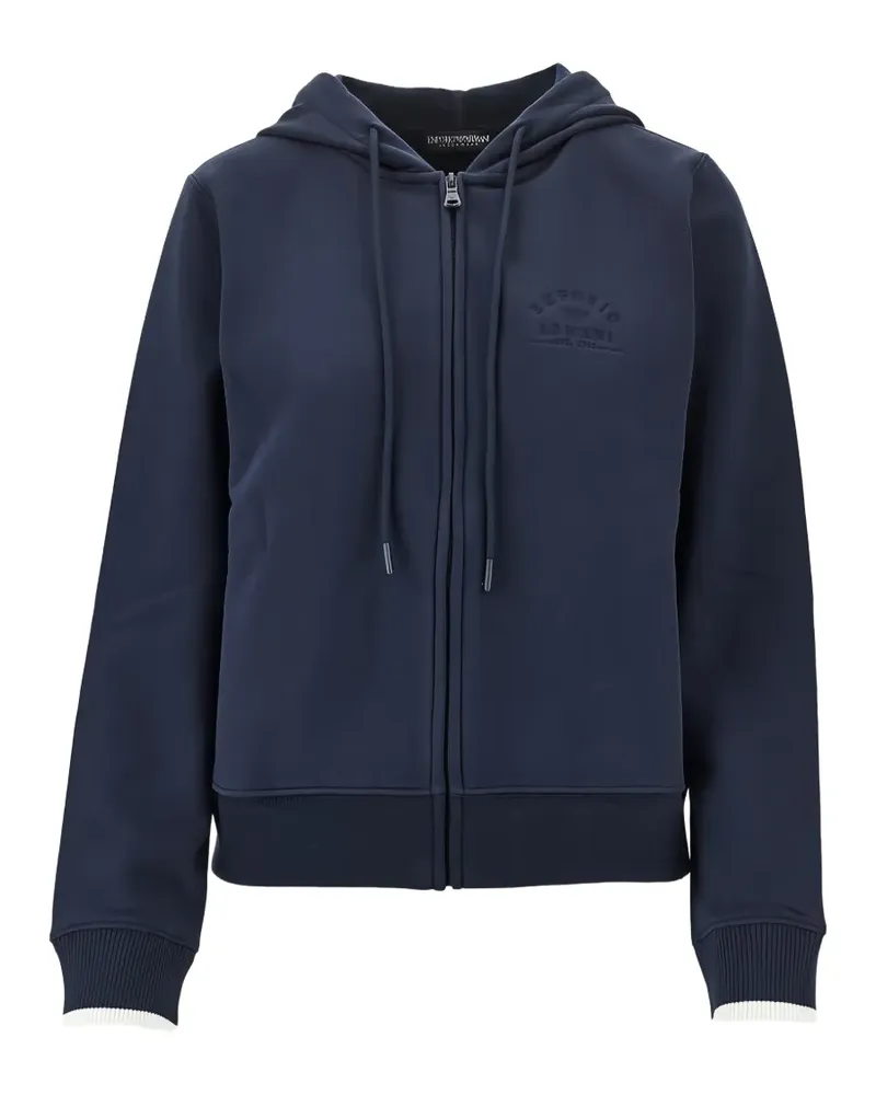 Emporio Armani Kapuzenjacke mit Logo-Stickerei - Blau Blau